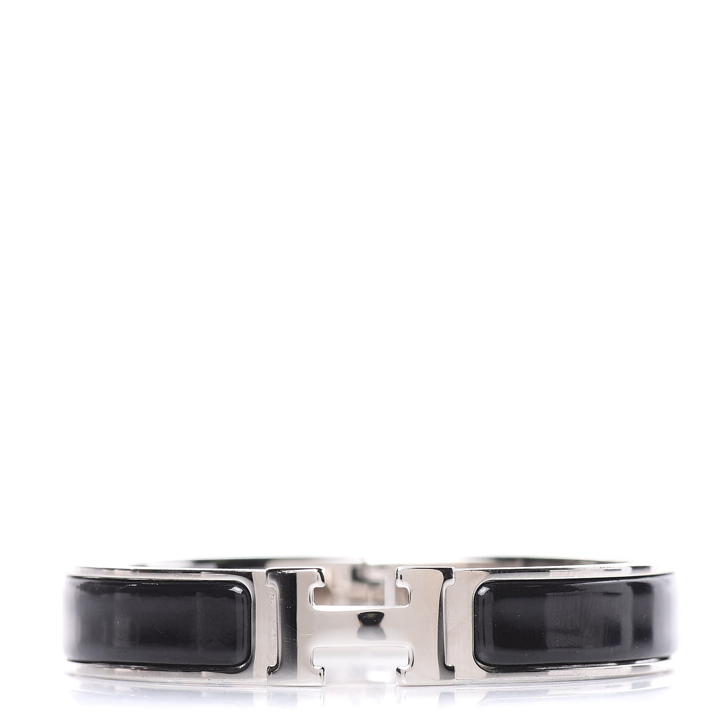 Enamel Narrow Clic Clac H Bracelet GM Black