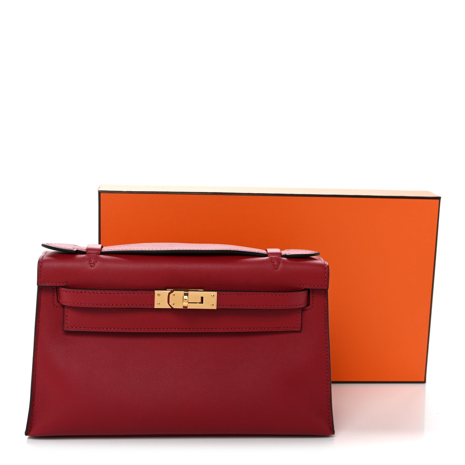 Hermes Swift Kelly Pochette Clutch Rouge Grenat 11 of 11