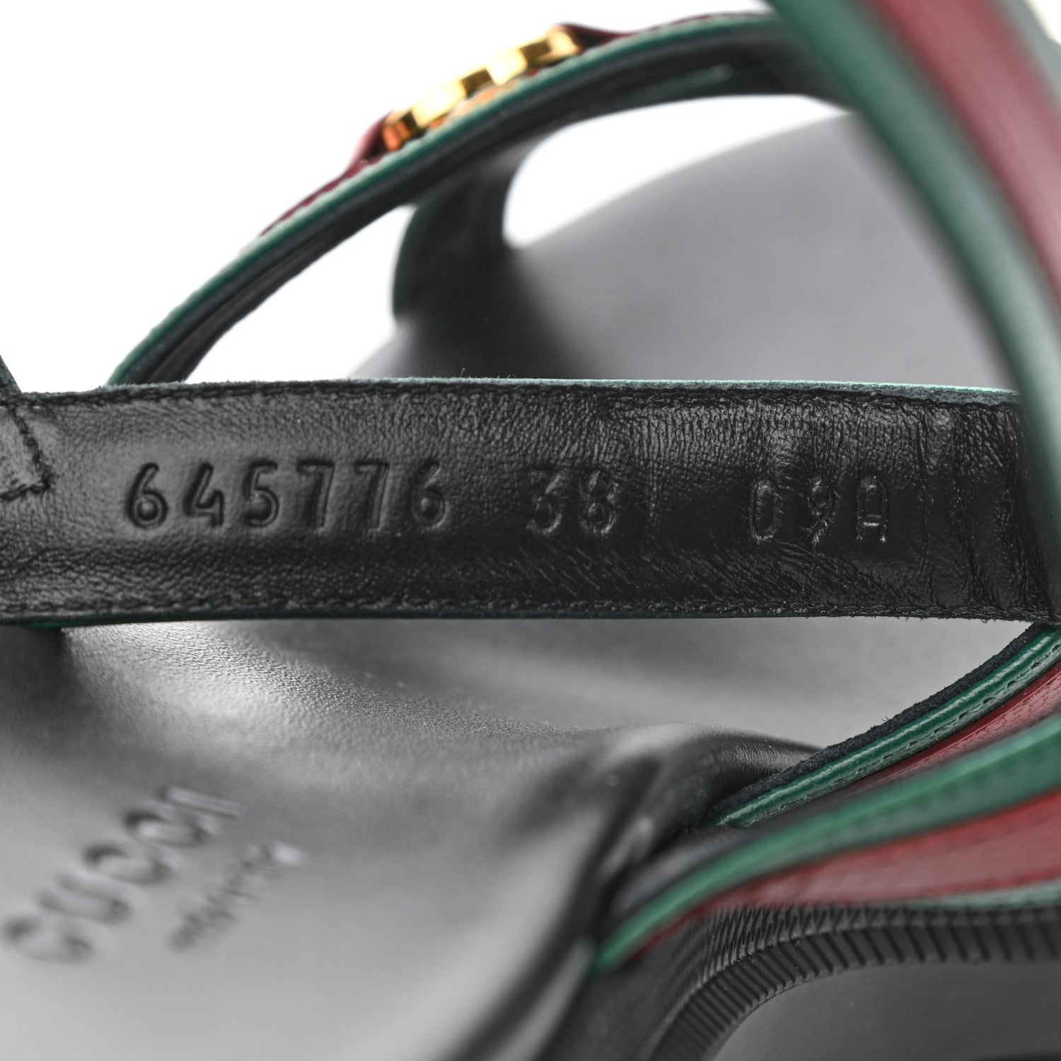 Gucci Nappa Platform Lug Sole Sandals 38 Black 8 of 9