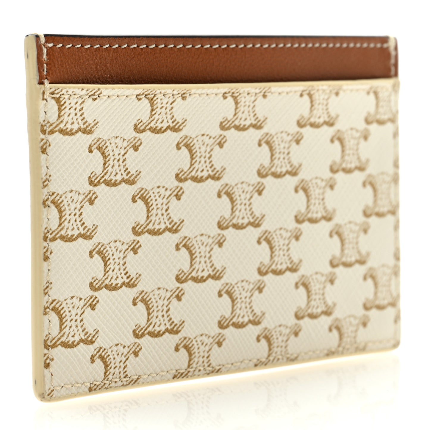 Triomphe Canvas Card Holder White