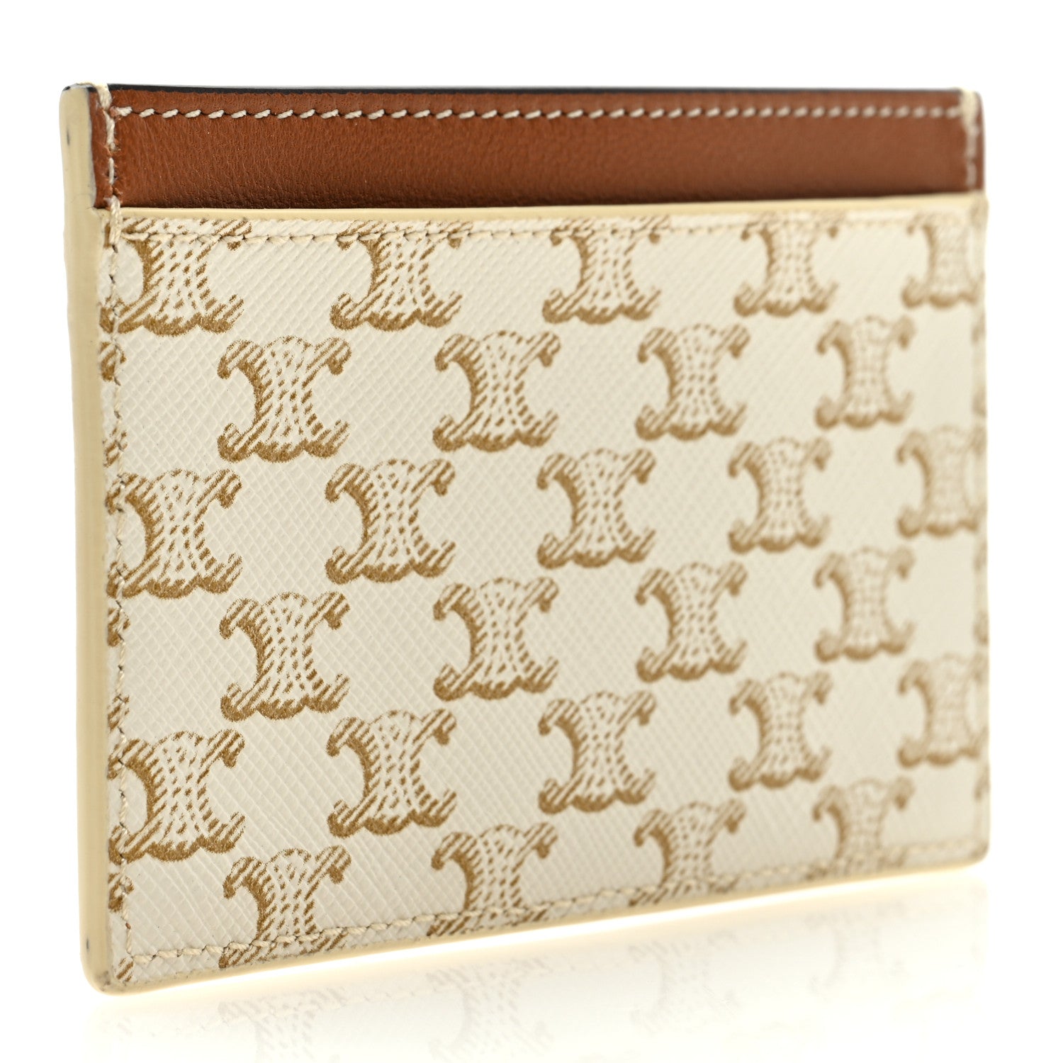 Celine Triomphe Canvas Card Holder White 3 of 6