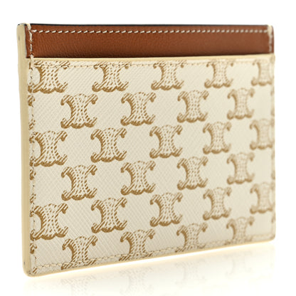 Celine Triomphe Canvas Card Holder White 3 of 6