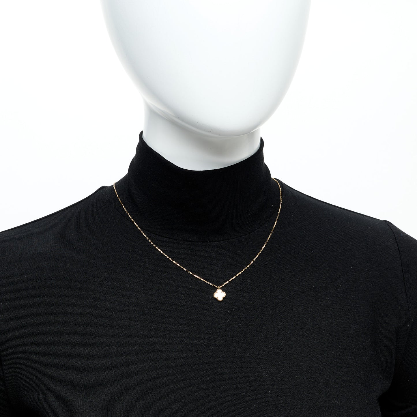 18K Yellow Gold Mother of Pearl Sweet Alhambra Pendant Necklace