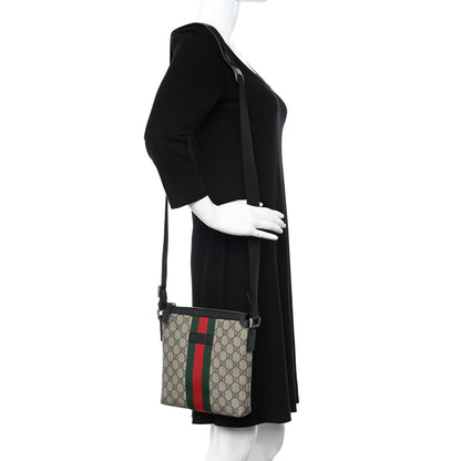 Gucci GG Supreme Monogram Web Messenger Bag Black 2 of 9