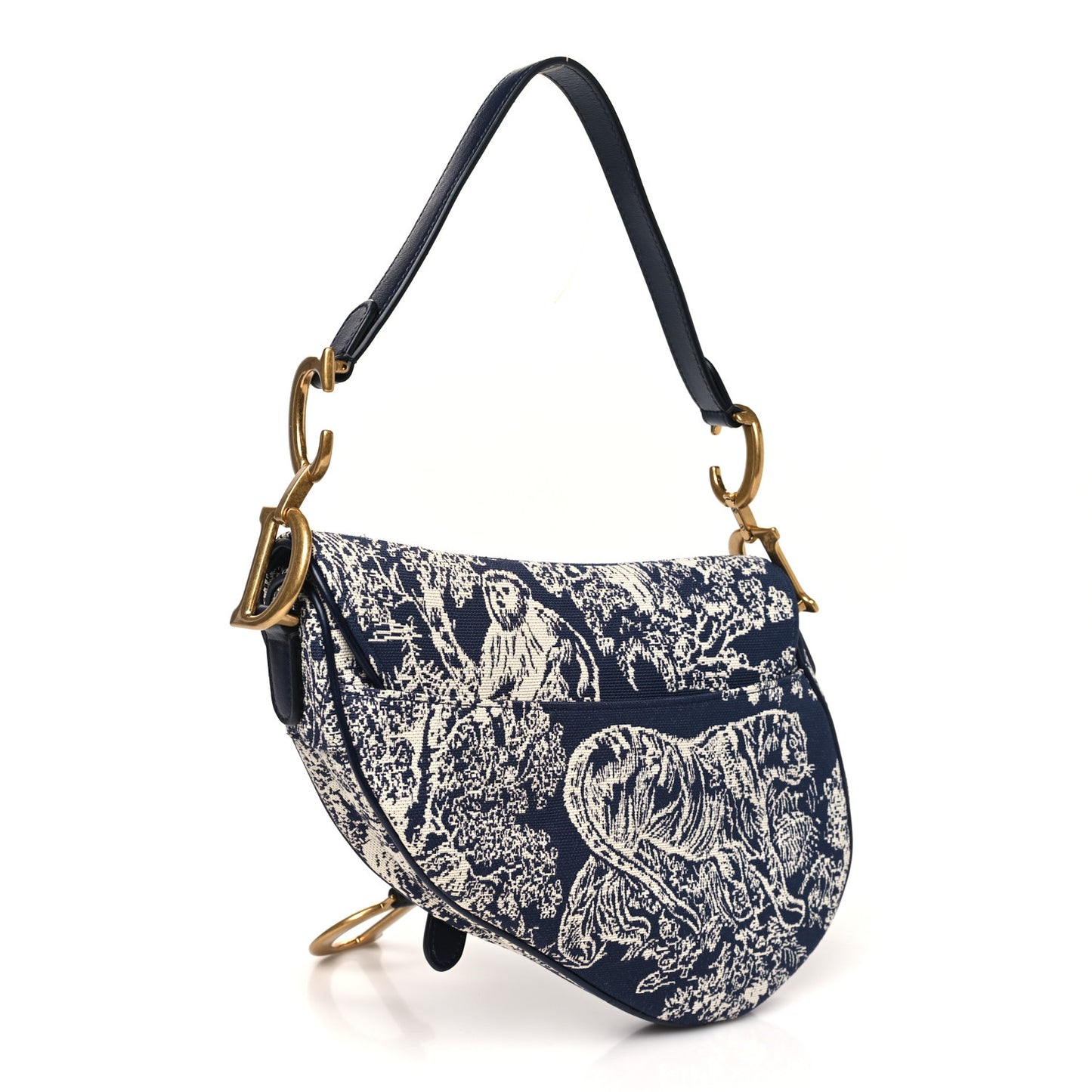 Canvas Embroidered Dioriviera Saddle Bag Blue