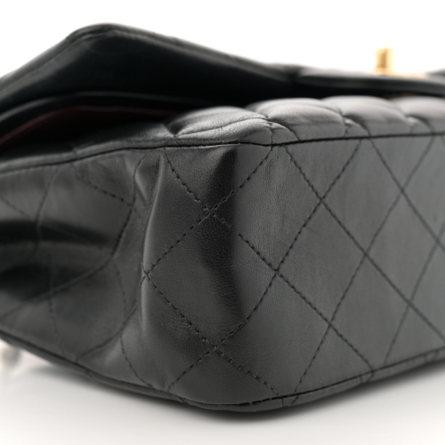 Lambskin Quilted Medium Double Flap Black