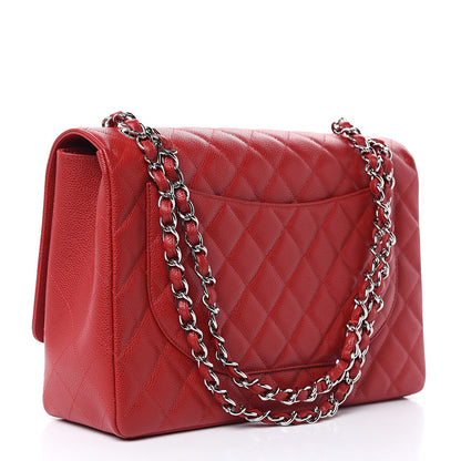Chanel Caviar Quilted Maxi Single Flap Red 3 of 10