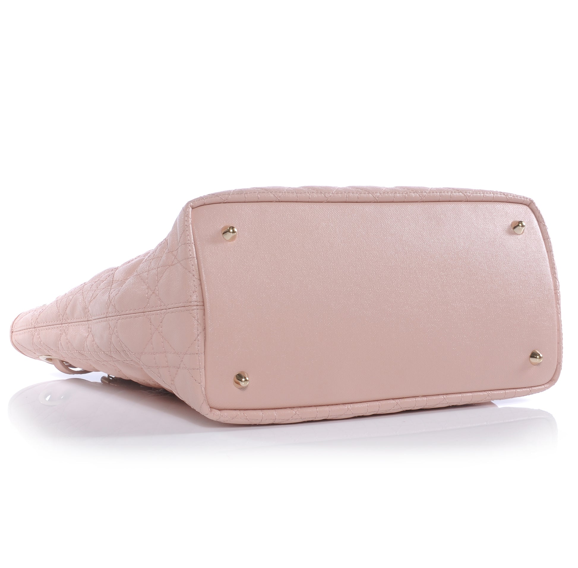 Christian Dior Coated Canvas Cannage Small Panarea Tote Light Pink 4 of 8