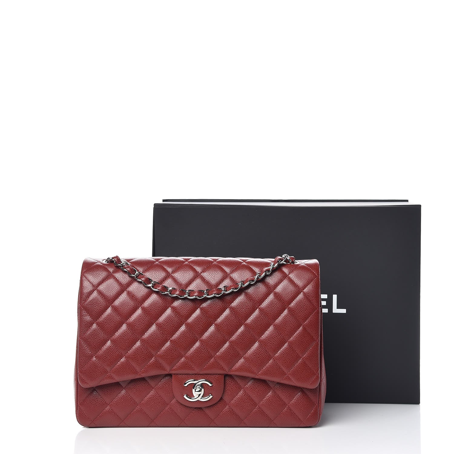 Chanel Caviar Quilted Maxi Double Flap Red 10 of 10
