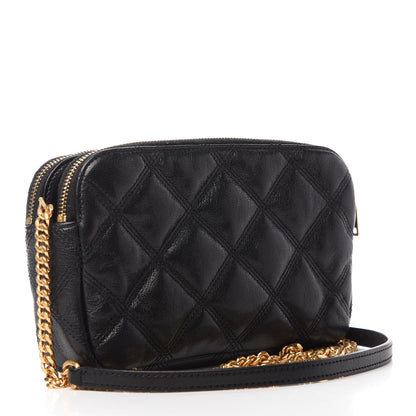 Saint Laurent Grained Lambskin Quilted Mini Becky Double Zip Bag Black 3 of 11