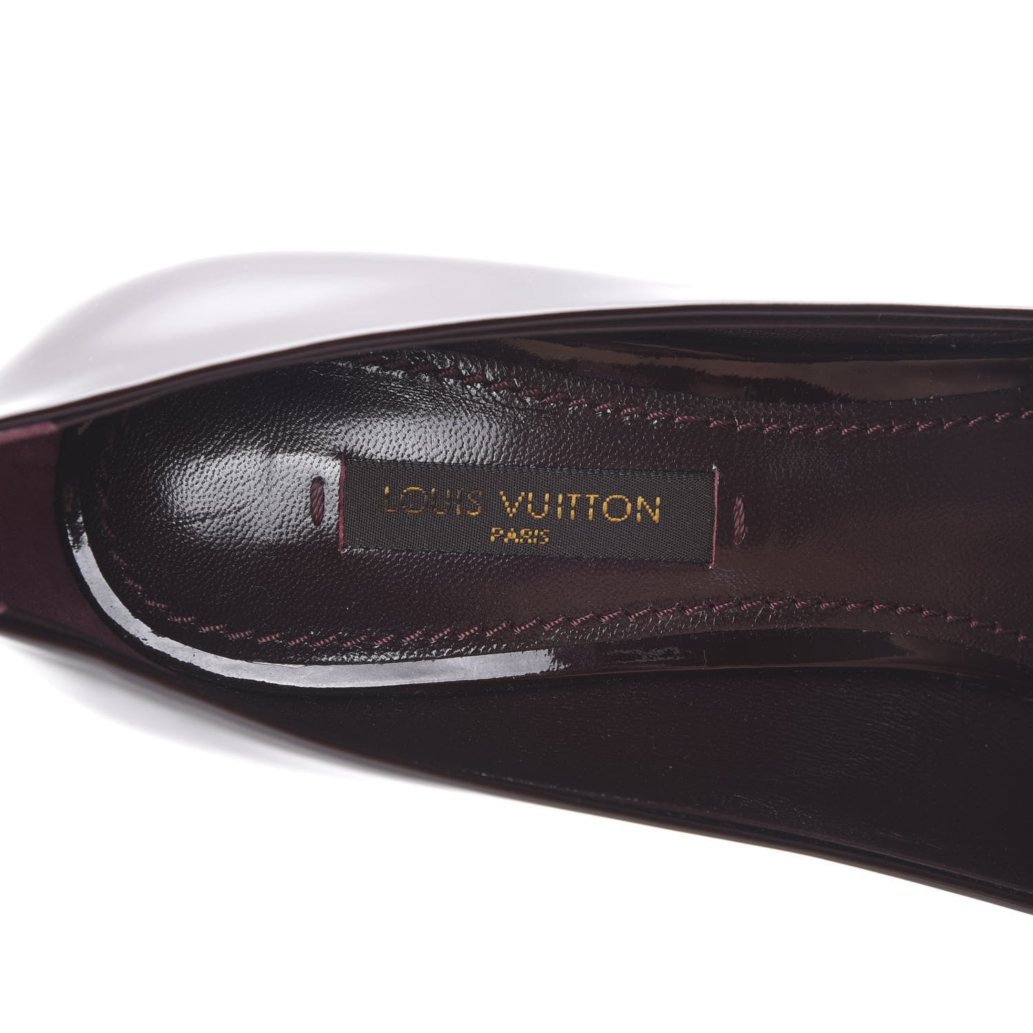 Louis Vuitton Patent Calfskin Oh Really Peep Toe Pumps 35 Amarante 7 of 11