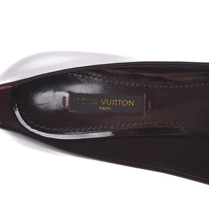 Louis Vuitton Patent Calfskin Oh Really Peep Toe Pumps 35 Amarante 7 of 11