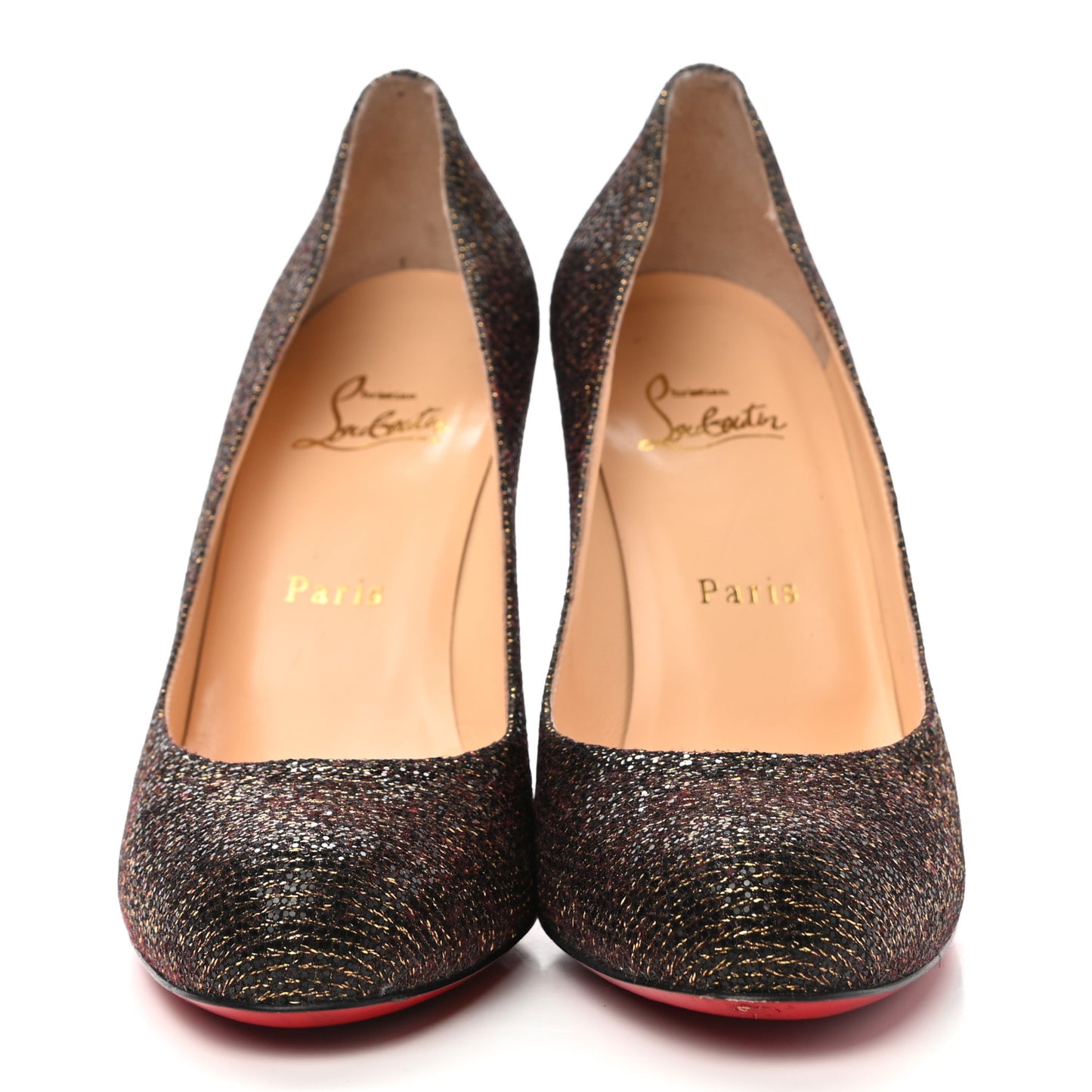 Glitter Pumps 38 Black Gold