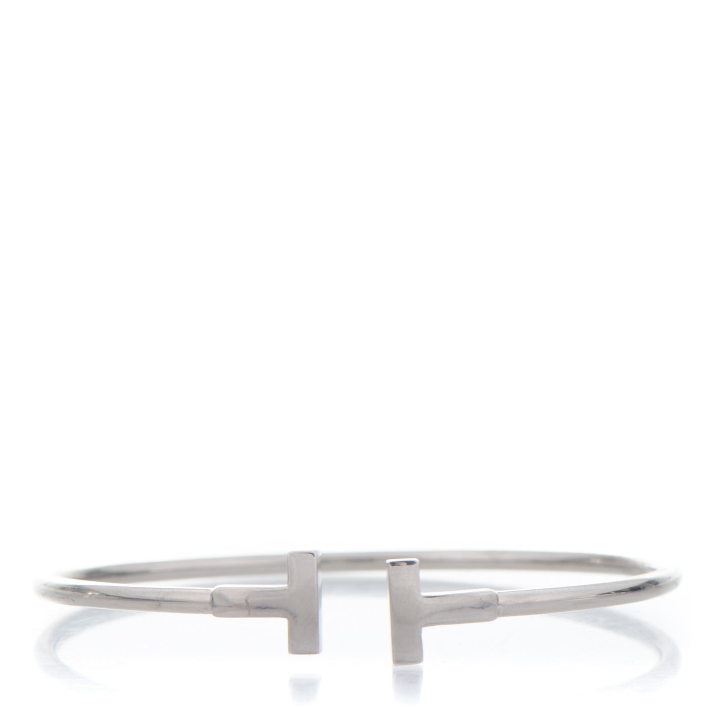 18K White Gold T Wire Bracelet