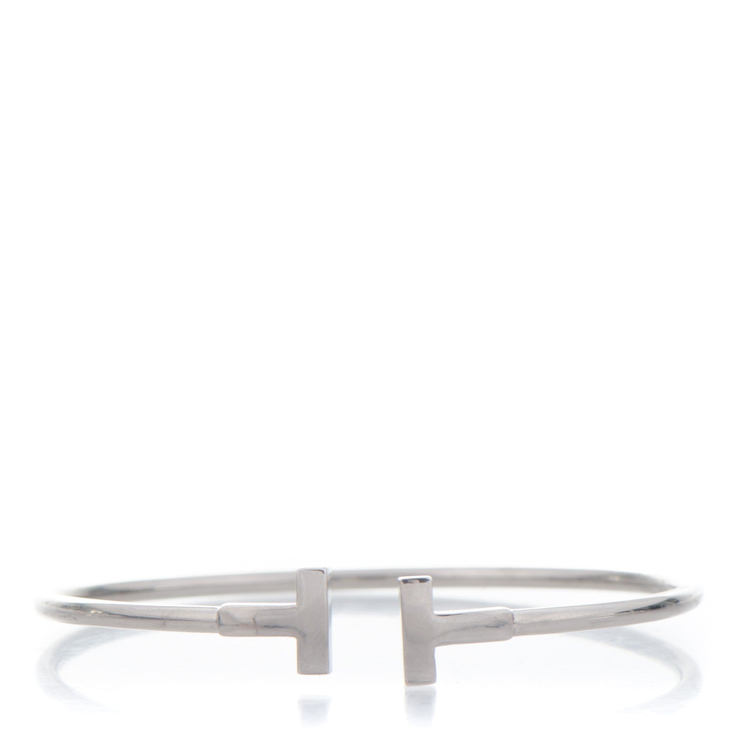 Tiffany 18K White Gold T Wire Bracelet 1 of 4