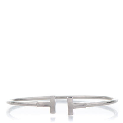 Tiffany 18K White Gold T Wire Bracelet 1 of 4