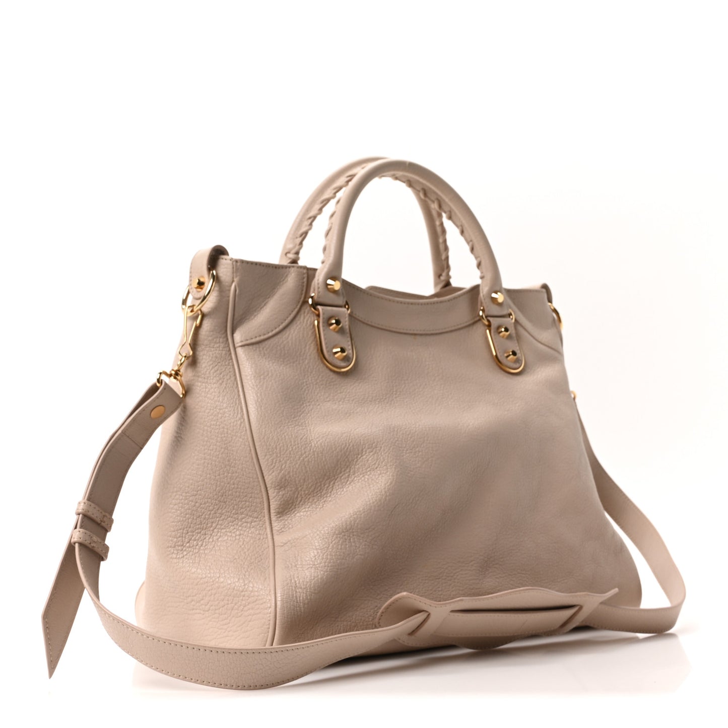 Chevre Gold Metallic Edge Hardware Velo Beige Praline