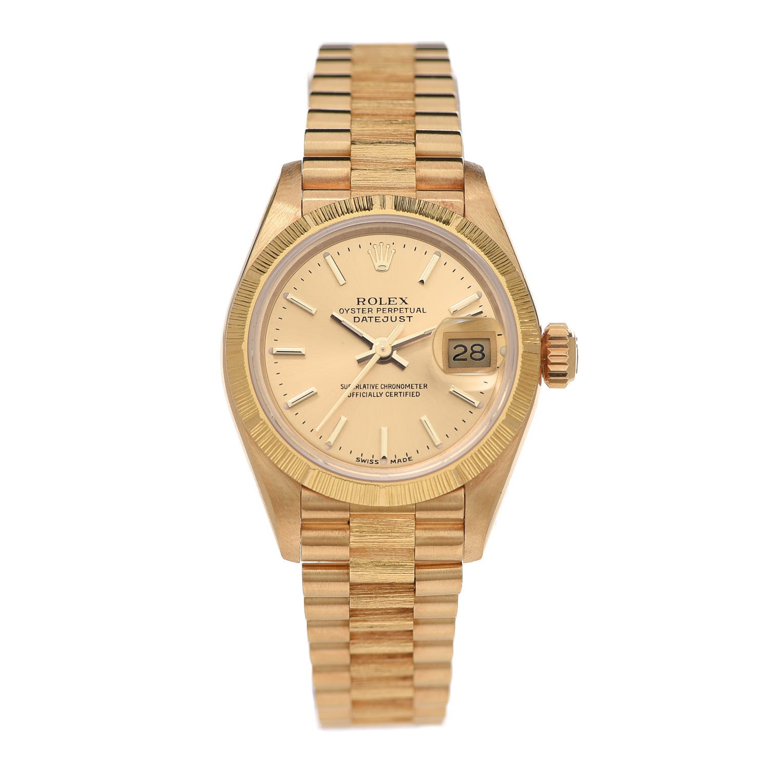 Rolex 18K Yellow Gold 26mm Datejust President Watch Champagne 69278 1 of 6
