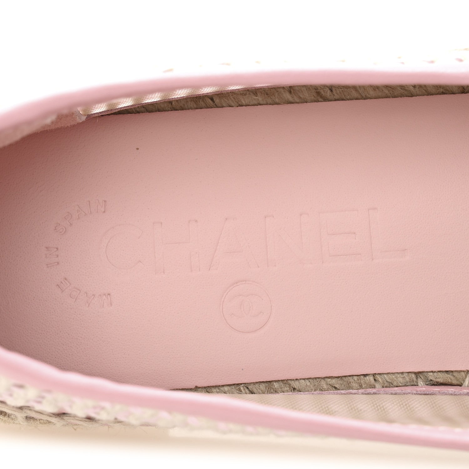Chanel Mesh Lambskin CC Espadrilles 39 Light Pink Beige 8 of 10