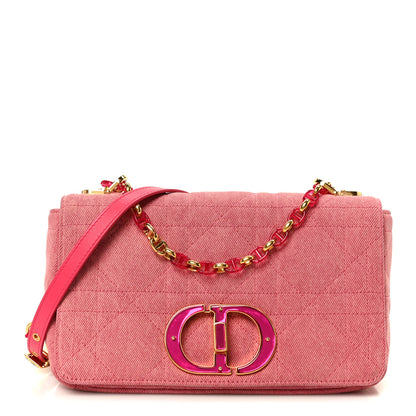 Christian Dior Denim Macrocannage Medium Caro Bag Fuchsia Multicolor 1 of 11