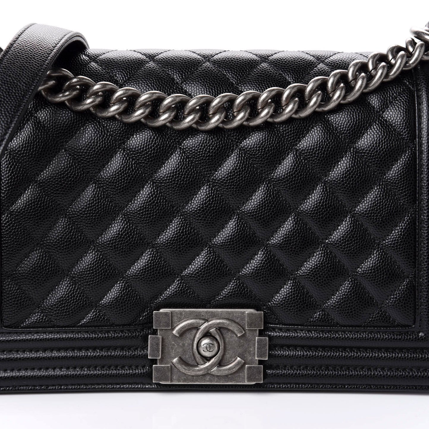 Caviar Quilted Medium Boy Flap Black