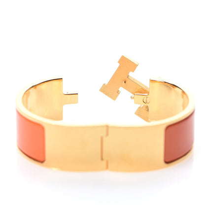 Hermes Enamel Wide Clic Clac H Bracelet PM Orange 3 of 6