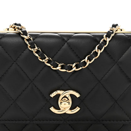 Chanel Lambskin Quilted Mini Trendy CC Wallet On Chain WOC Black 5 of 11