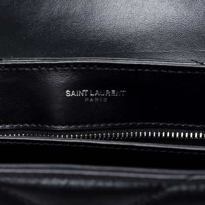 Saint Laurent Calfskin Y Quilted Monogram Toy Loulou Crossbody Bag Black 6 of 16