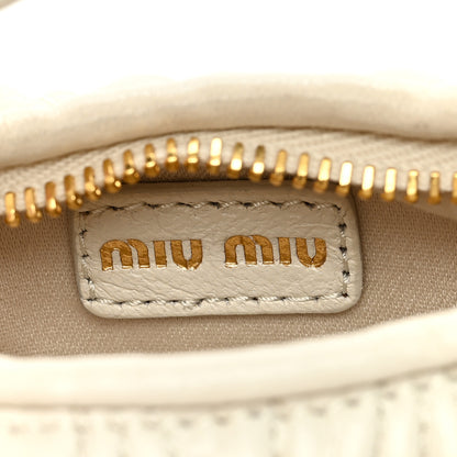 Miu Miu Nappa Matelasse Micro Wander Hobo White 6 of 10