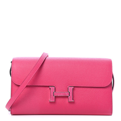 Hermes Epsom Lizard Constance Wallet To Go Rose Mexico 1 of 4