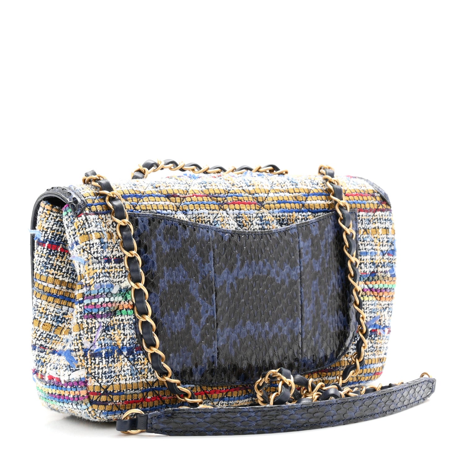 Chanel Tweed Snakeskin Quilted Medium CC Filigree Flap Multicolor 3 of 11