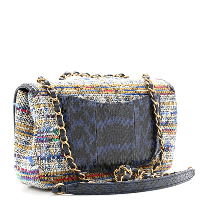 Chanel Tweed Snakeskin Quilted Medium CC Filigree Flap Multicolor 3 of 11