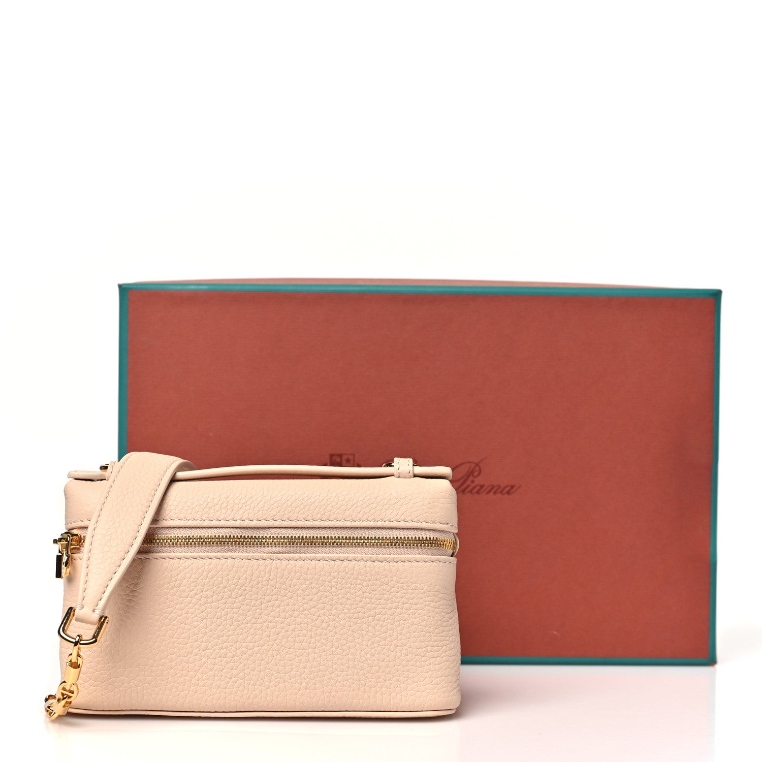 Loro Piana Grained Calfskin Extra Pocket Mini Pouch Creamed Honey 10 of 10