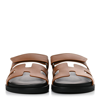 Hermes Calfskin Womens Chypre Sandals 36.5 Naturel 2 of 11