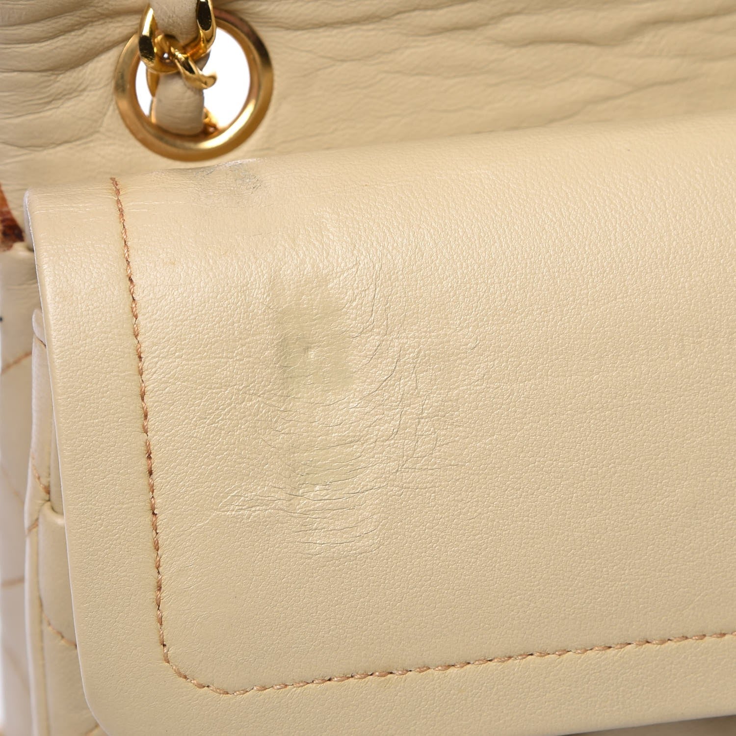 Chanel Lambskin Quilted Medium Double Flap Beige 16 of 18