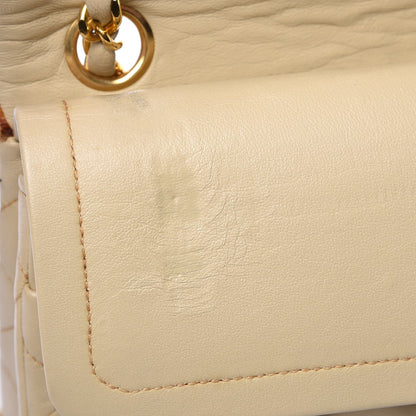 Chanel Lambskin Quilted Medium Double Flap Beige 16 of 18