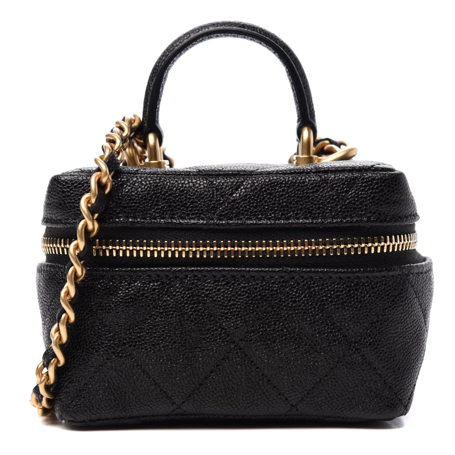 Chanel Caviar Quilted Mini Top Handle Vanity With Chain Black 1 of 10