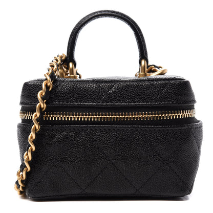 Chanel Caviar Quilted Mini Top Handle Vanity With Chain Black 1 of 10