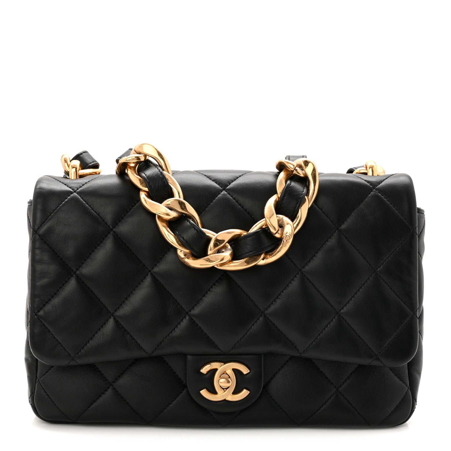 Chanel Lambskin Quilted Large CC Funky Town Flap Black 1 of 10