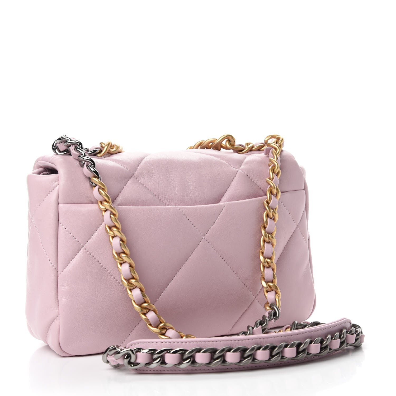 Chanel Lambskin Quilted Medium Chanel 19 Flap Light Pink 3 of 10