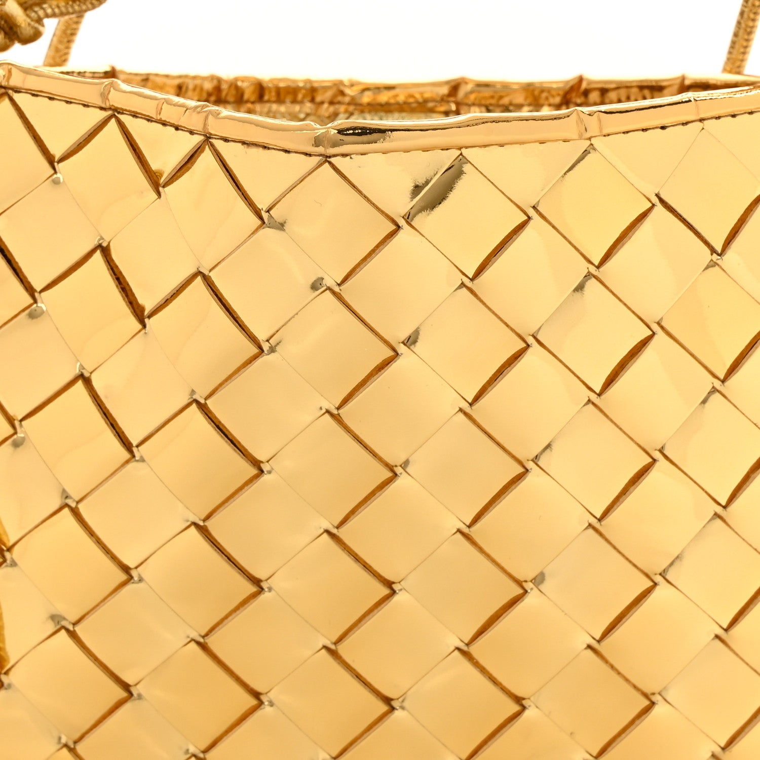 Bottega Veneta Mirror Laminated Nappa Intrecciato Mini Sardine Bag Gold 7 of 9