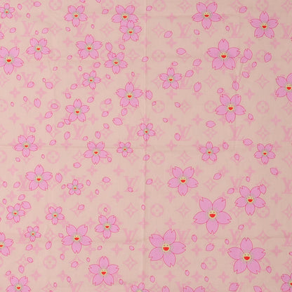 Louis Vuitton Cotton Monogram Cherry Blossom Square Scarf Pink 1 of 6