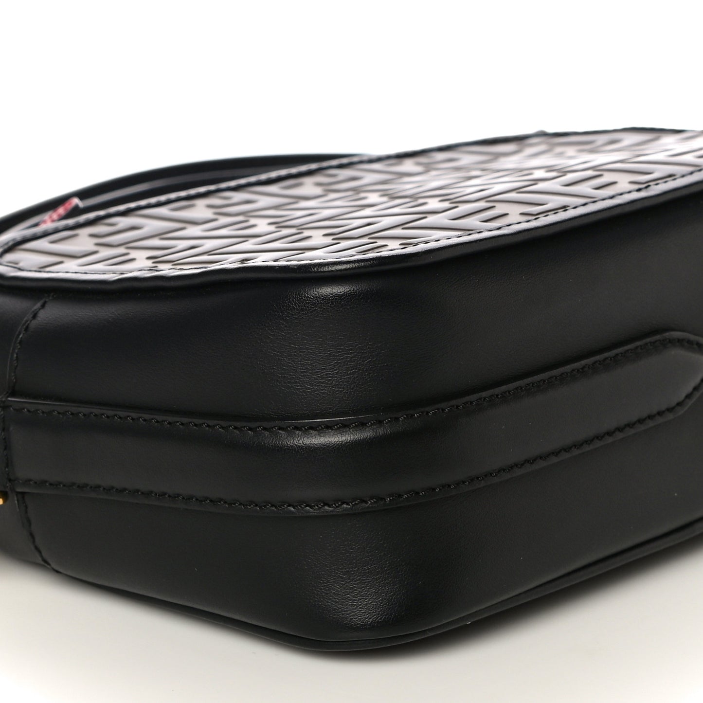 Vitello Century F is Fendi Bi-Color FF 1974 Embossed Camera Case Maya Black