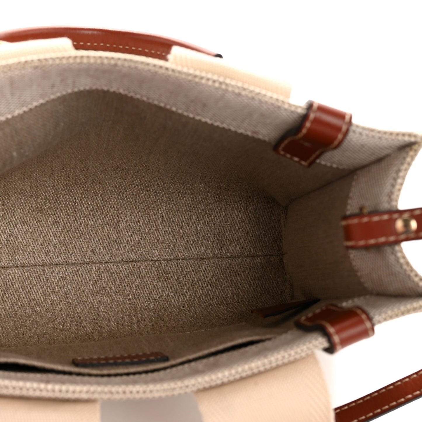 Cotton Calfskin Small Woody Ribbon Tote With Strap White Brown