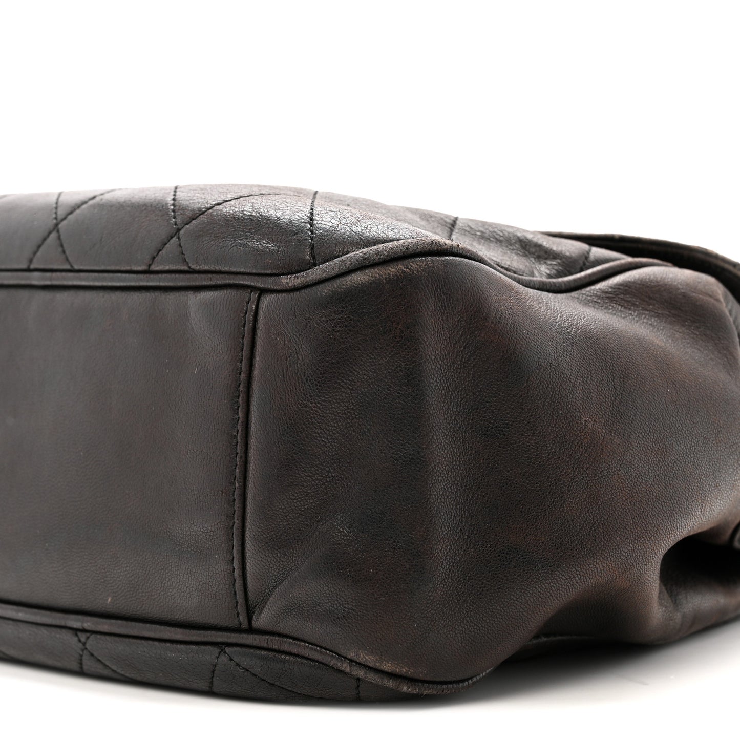 Lambskin Quilted Flap Shoulder Bag Black