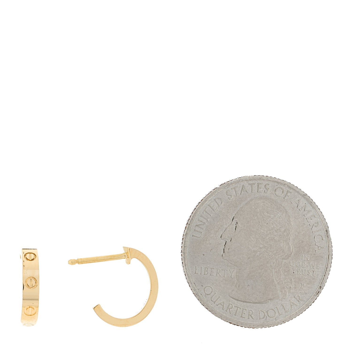 Cartier 18K Yellow Gold Small LOVE Hoop Earrings 2 of 4