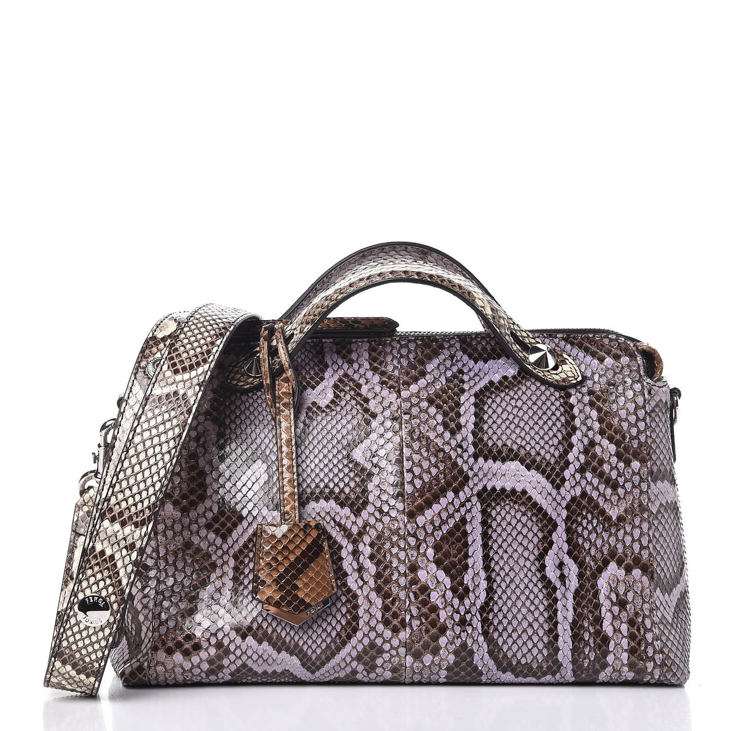Shiny Snakeskin Bi-Color Medium By The Way Boston Bag Cassis Multicolor