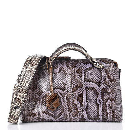 Fendi Shiny Snakeskin Bi-Color Medium By The Way Boston Bag Cassis Multicolor 1 of 8