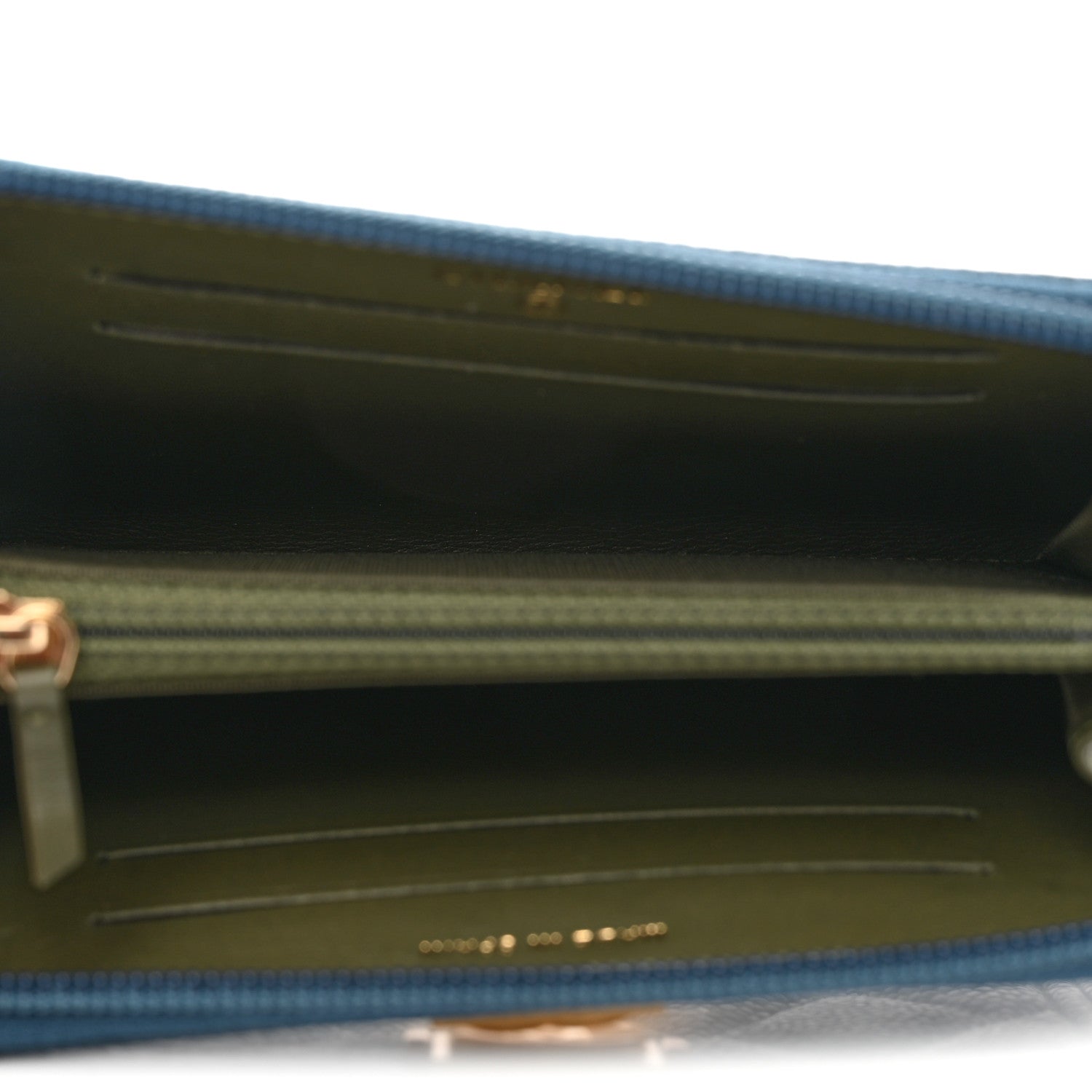Chanel Caviar Quilted Boy Small Zip Around Wallet Blue 5 of 9