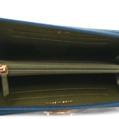 Chanel Caviar Quilted Boy Small Zip Around Wallet Blue 5 of 9